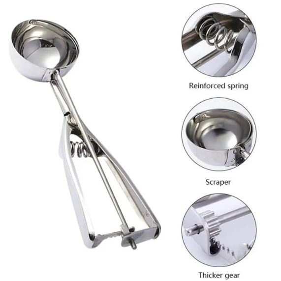 Stainless Steel Ice Cream Scoop Multi Use Food Spoon