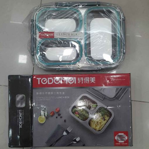 TEDEMEI Stainless Steel Lunch Box with 3 Compartments