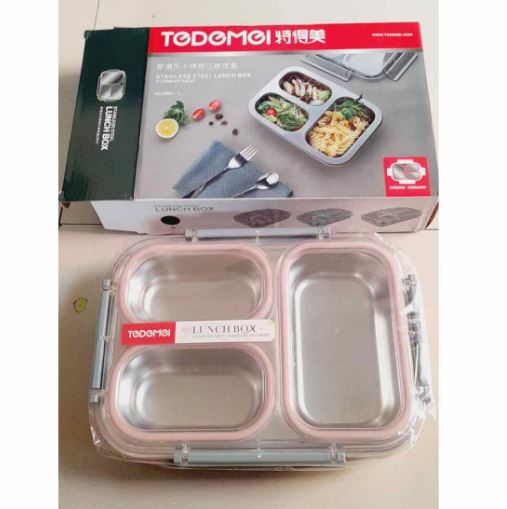 TEDEMEI Stainless Steel Lunch Box with 3 Compartments