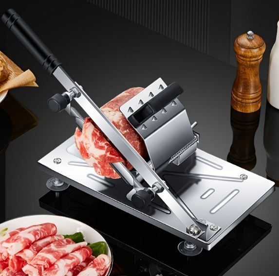Stainless Steel Manual Kitchen Slicer Adjustable Thickness for Meat, Fruit, And Vegetables
