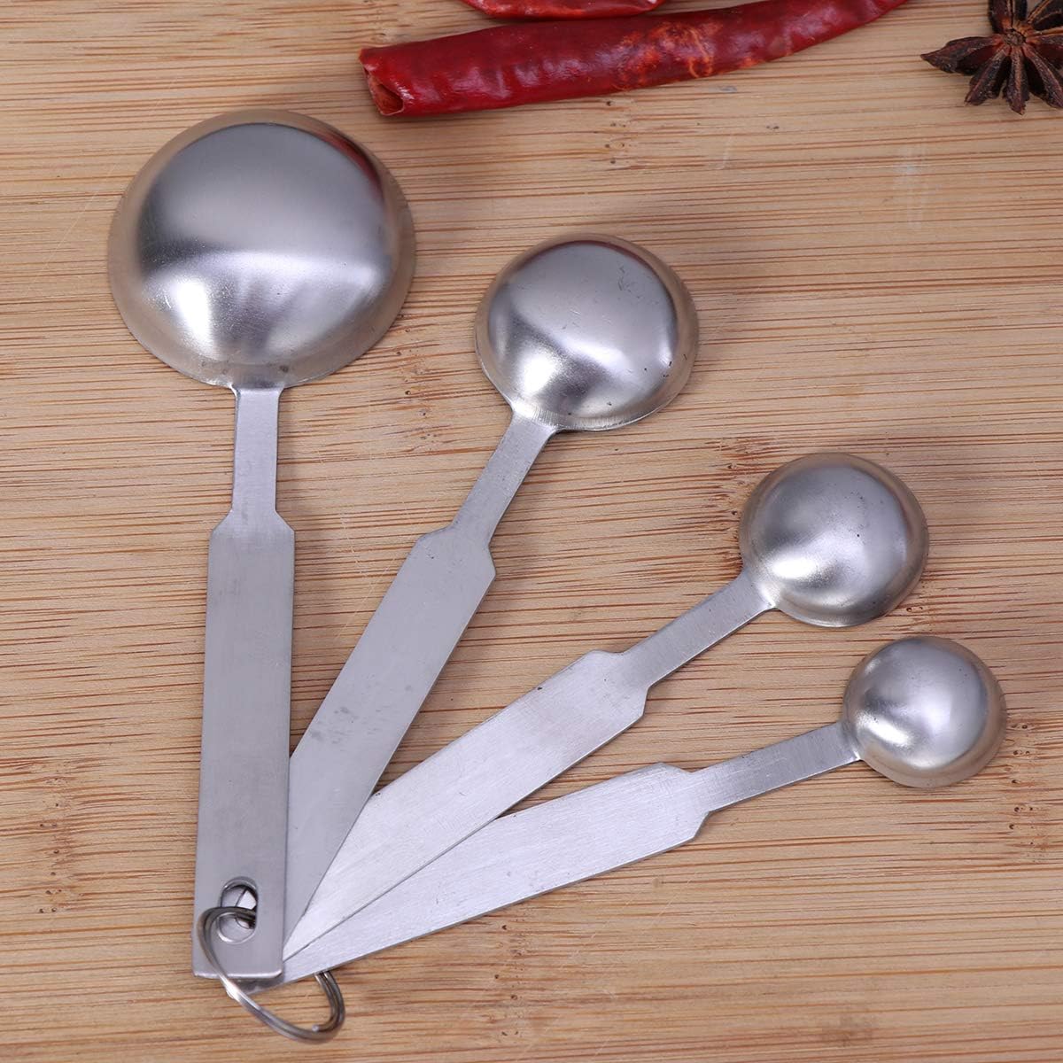 4Pcs Kitchen Baking Cooking Stainless Steel Measuring Spoon Set