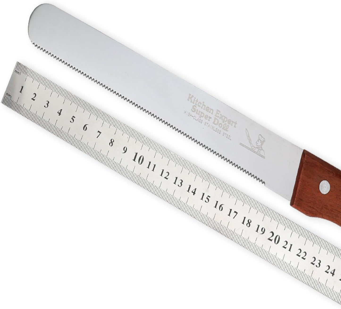 Wooden Handle Stainless Steel Serrated Knife Sandwich Knife Cake Knife