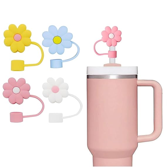 Stanley Straw Cover Silicone Straw Cover 3D Flower