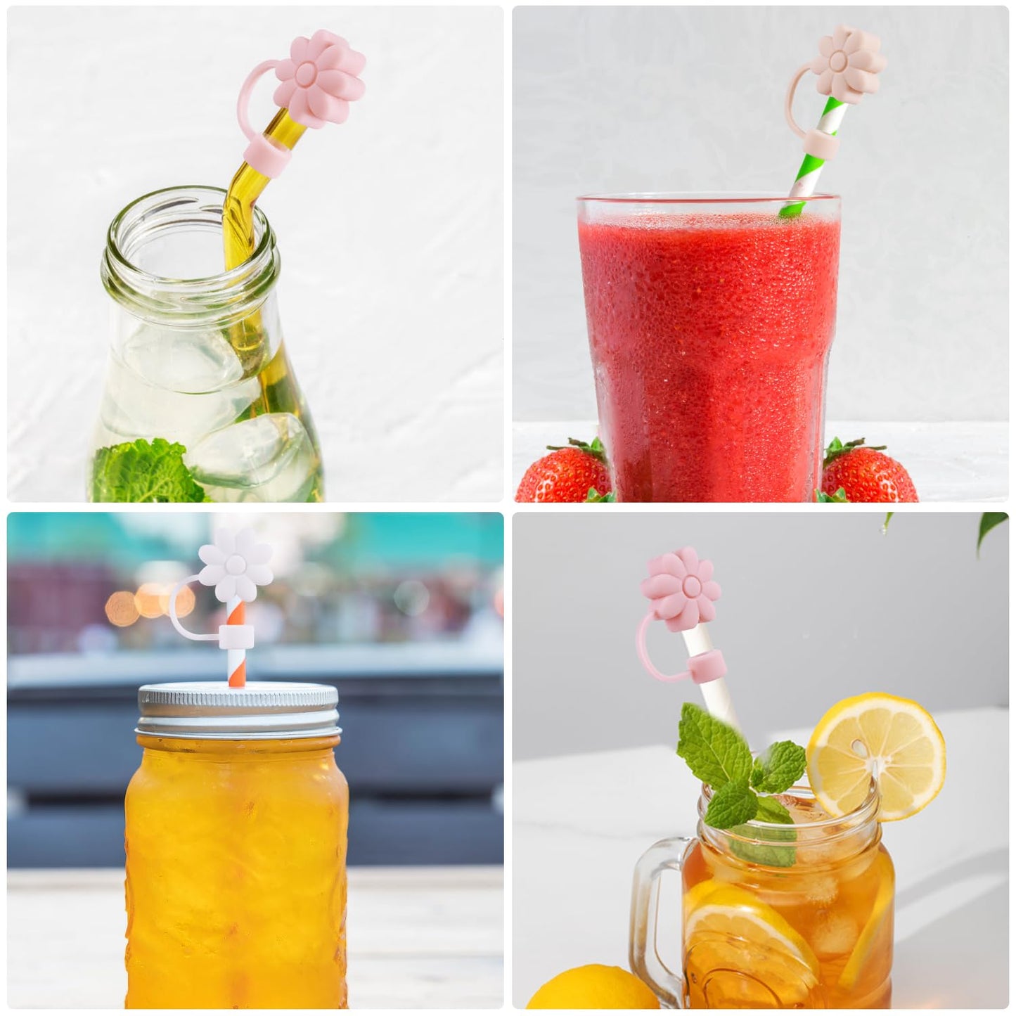 Stanley Straw Cover Silicone Straw Cover 3D Flower
