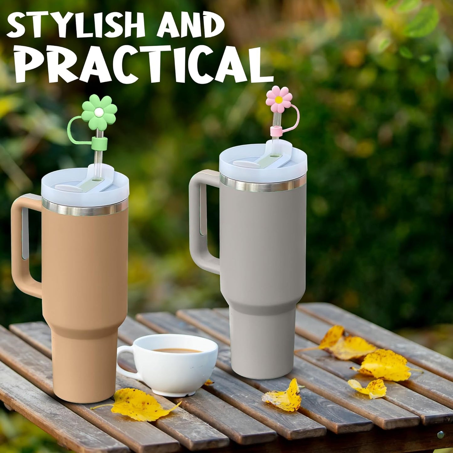 Stanley Straw Cover Silicone Straw Cover 3D Flower