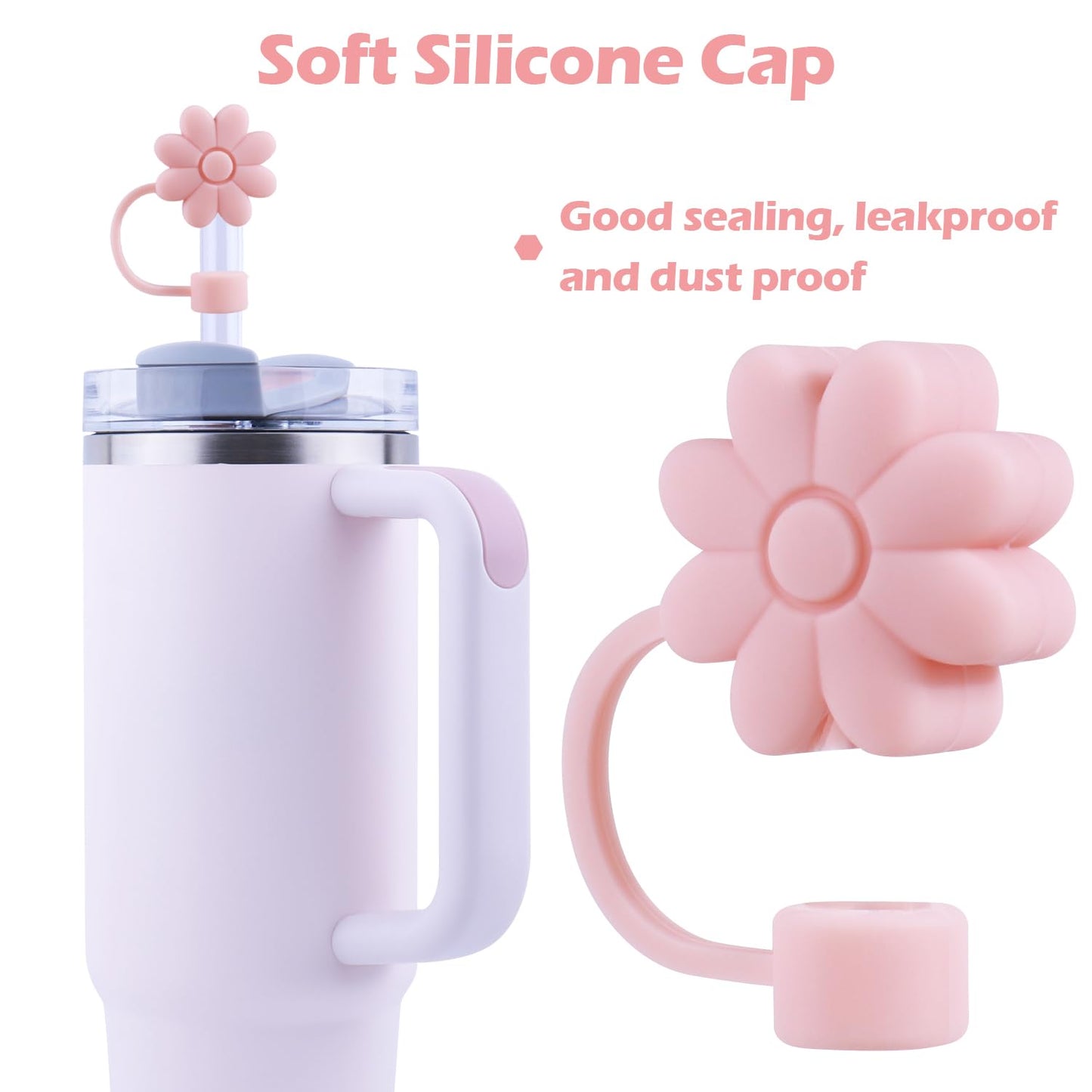 Stanley Straw Cover Silicone Straw Cover 3D Flower