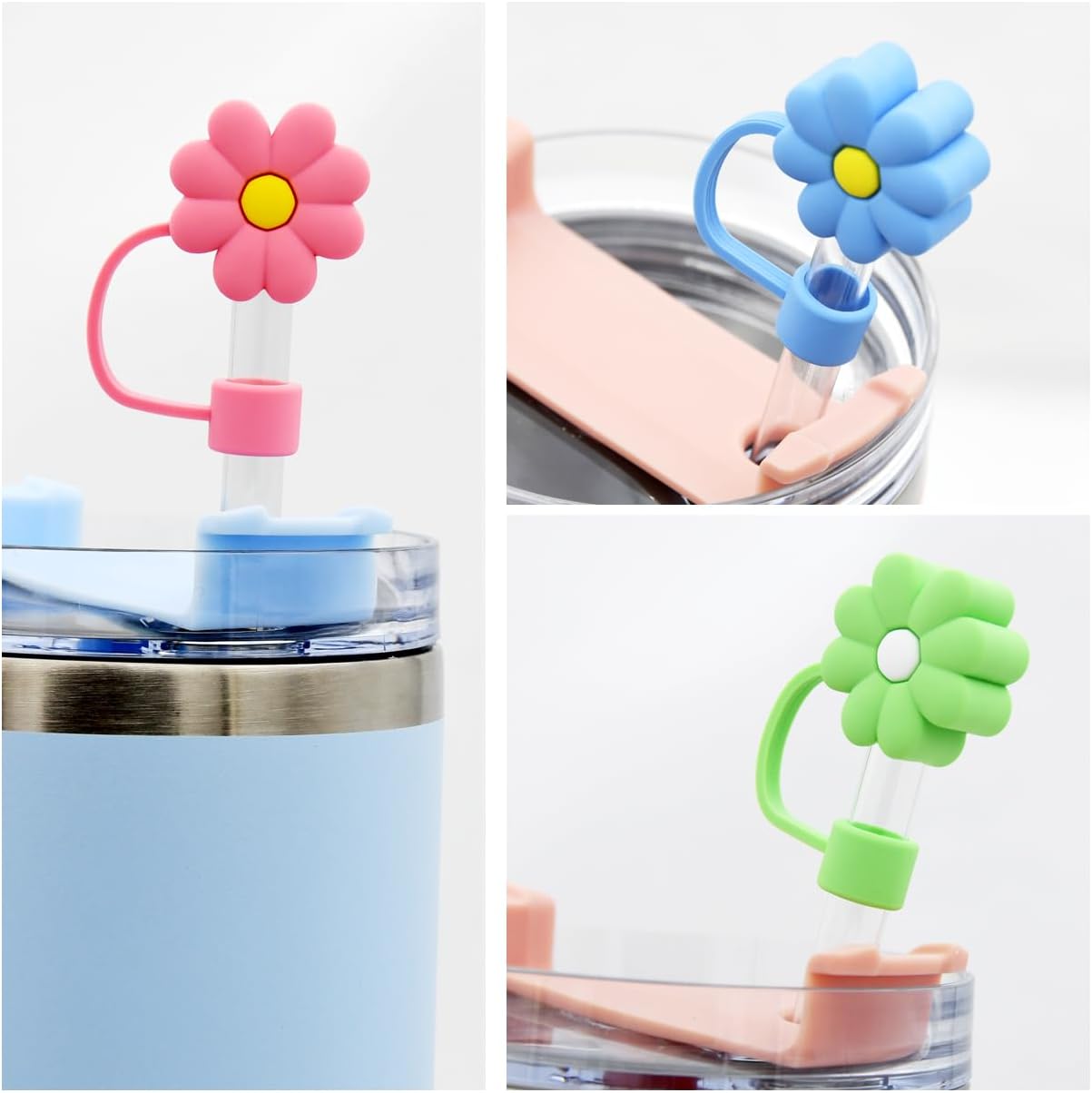Stanley Straw Cover Silicone Straw Cover 3D Flower