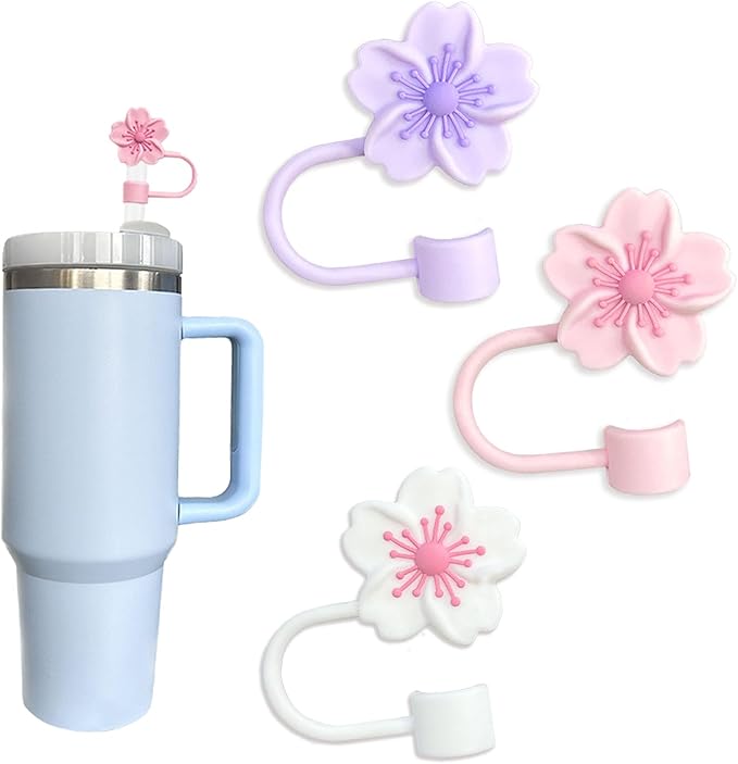 1pc Tumbler Straw Toppers - Flowers
