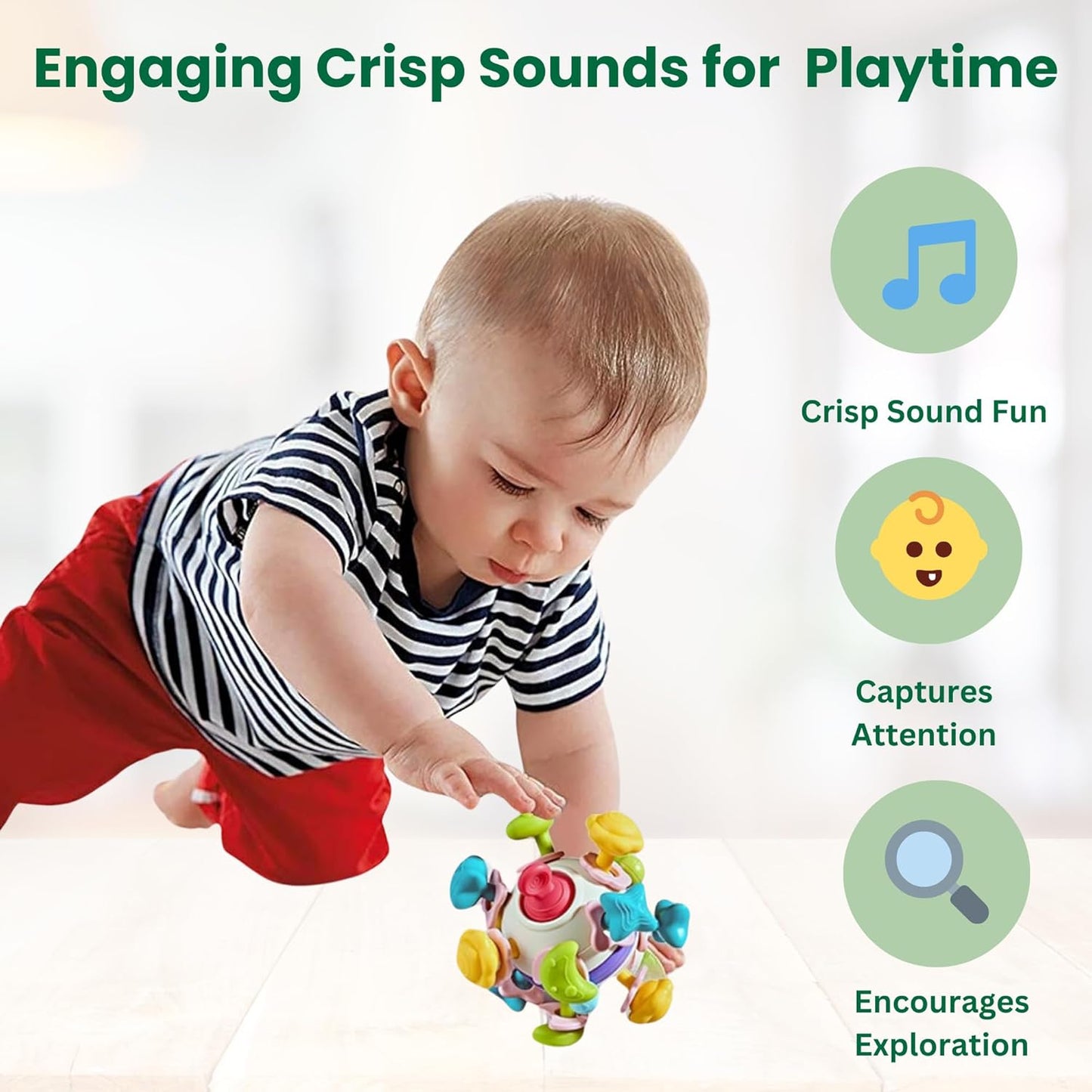 Thrive Toys Teething Toys Babies - Soft Chewable Baby Teether Toys, Perfect Baby Boys & Girls 6-36 Months