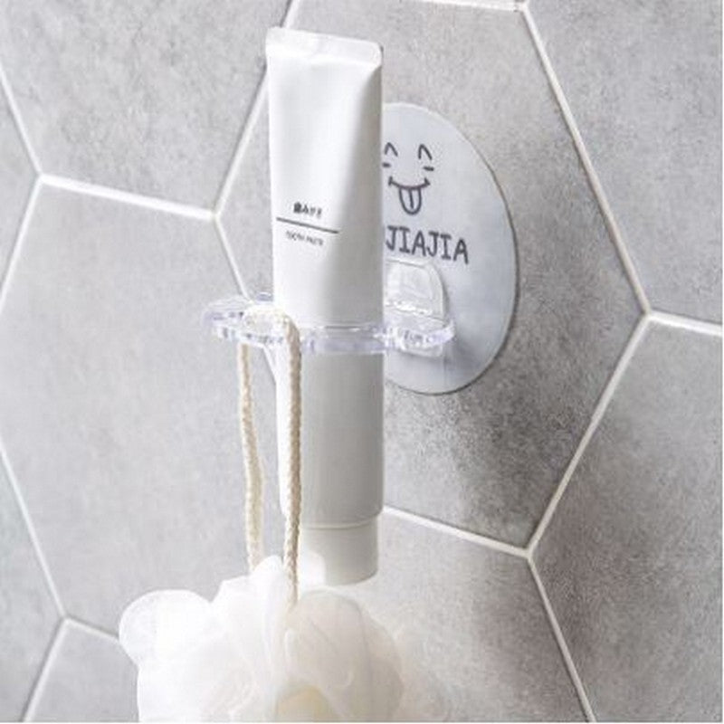 1pc Toothbrush & Paste Holder Wall-Mounted - Bathroom Storage Rack Bathroom Accessories