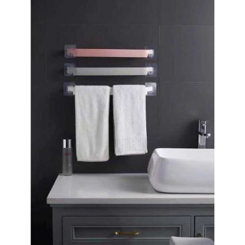 Wall Mounted Self-Adhesive Towel Holder Rack Towel Hanger - Bathroom Towel Bar Shelf Roll Holder