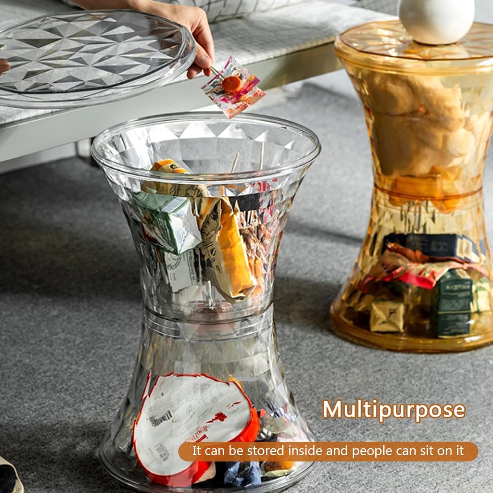 Transparent Storage Stool Acrylic Clear Storage Ottoman