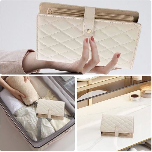 Unique Jewelry Organizer Book, Jewelry Storage Book Ring Binder with Clear Zipper