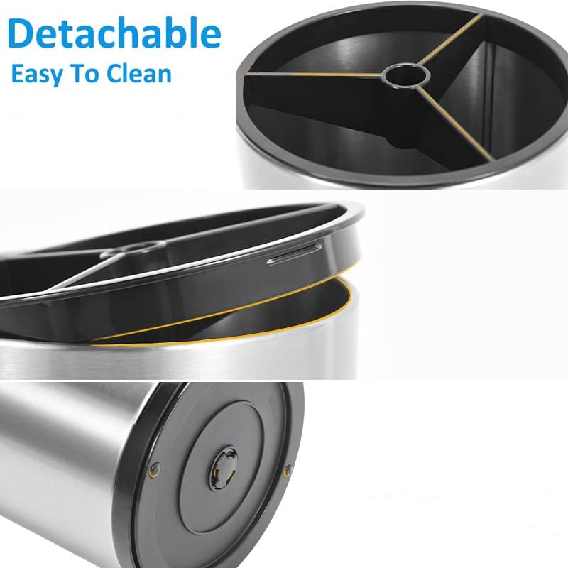 Stainless Steel Cooking Utensil Holder, 360° Rotating Kitchen Utensil Holder, Utensil Caddy Storage Organizer for Countertop