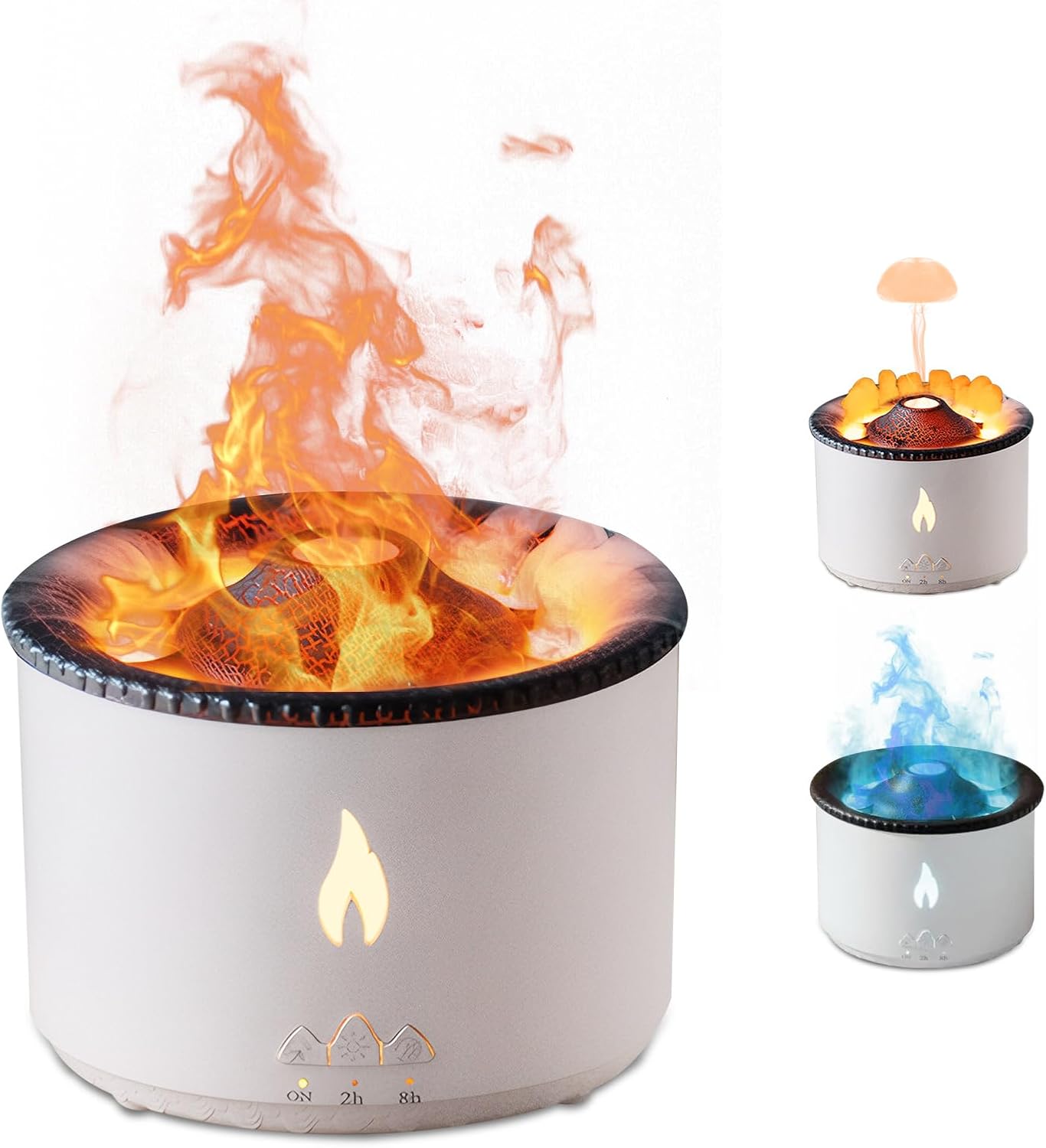 Volcano Humidifier Flame Aroma Diffuser, Ultrasonic Essential Oil Scent Diffuser 300ml Large Capacity