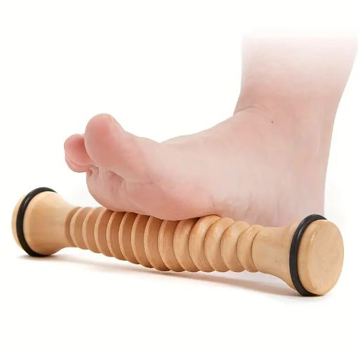1pc Wooden Foot Roller Massager, Reflexology Relaxation Spa Tool for Back and Feet, Foot Massager