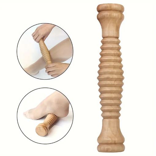 1pc Wooden Foot Roller Massager, Reflexology Relaxation Spa Tool for Back and Feet, Foot Massager