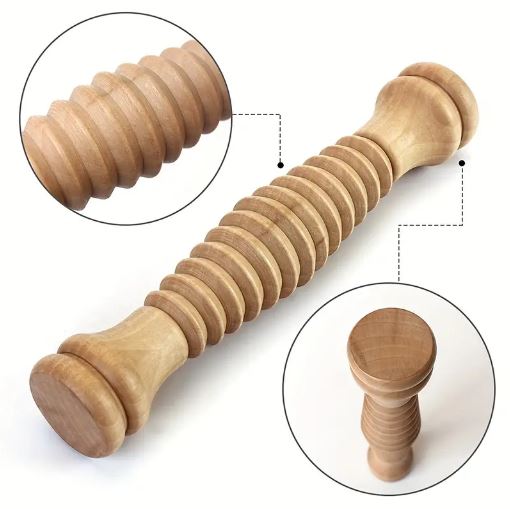 1pc Wooden Foot Roller Massager, Reflexology Relaxation Spa Tool for Back and Feet, Foot Massager