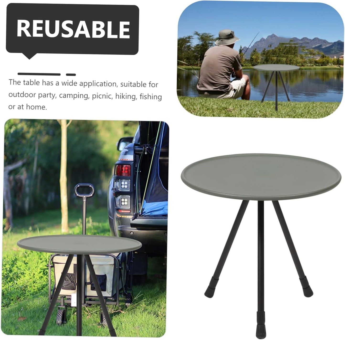 Portable Small Round Camping Table, Folding Simple Tea Table, Outdoor Picnic Travel Table, Small Coffee Table