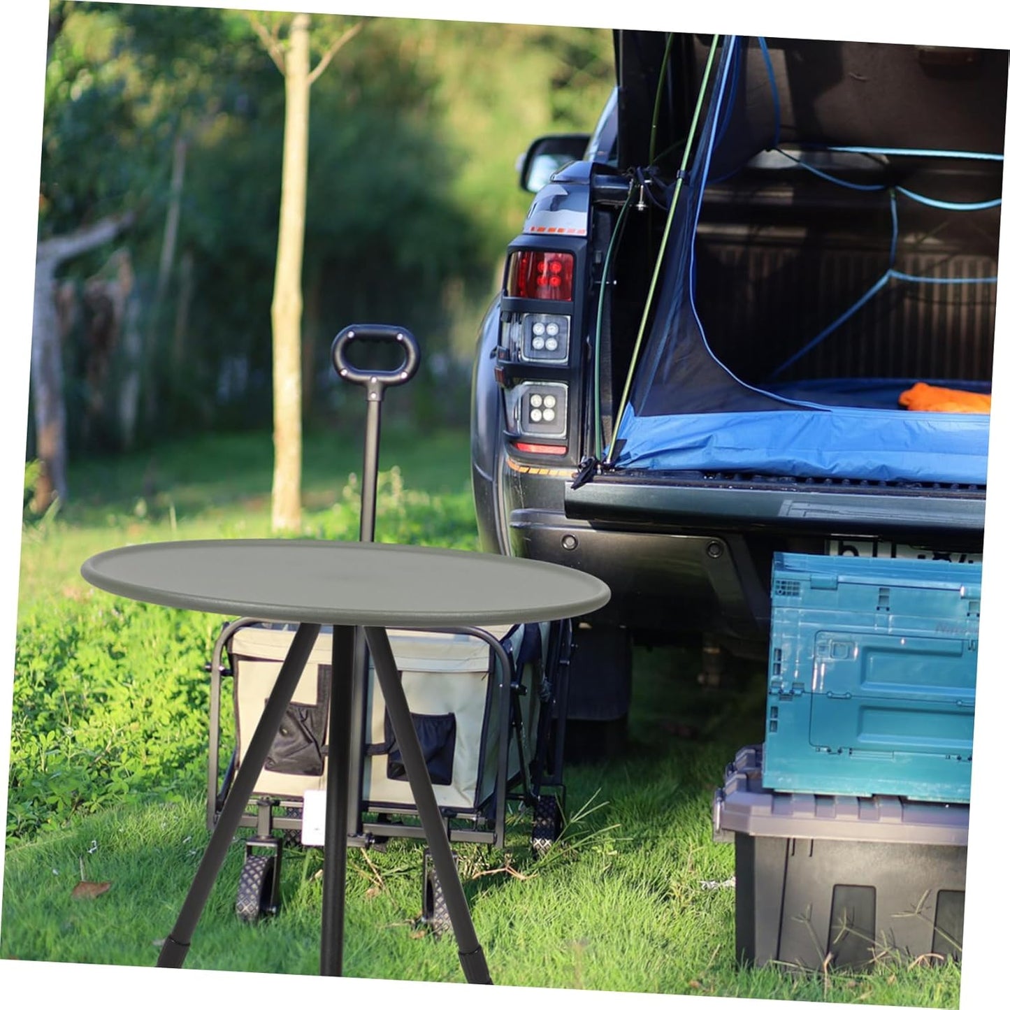 Portable Small Round Camping Table, Folding Simple Tea Table, Outdoor Picnic Travel Table, Small Coffee Table