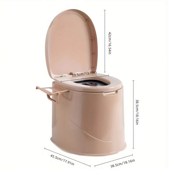 Portable Toilet with Lid with Paper Towel Holder, Travel Toilet Compact Bucket Seat, Outdoor Indoor Toilet For Camping and Hiking