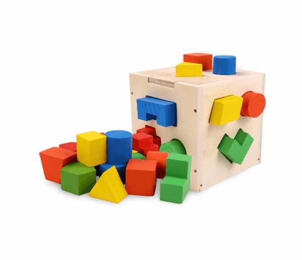 Wooden 15 Hole Intelligence Box - Wooden Geometric Shape Box