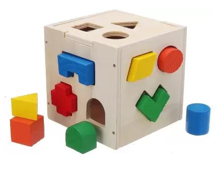 Wooden 15 Hole Intelligence Box - Wooden Geometric Shape Box