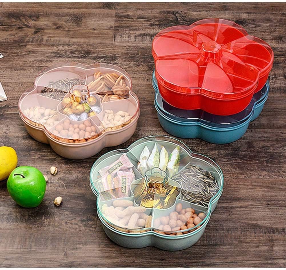 Flower Shape Snack Traay With Lid for Nut Candy Dried Fruit